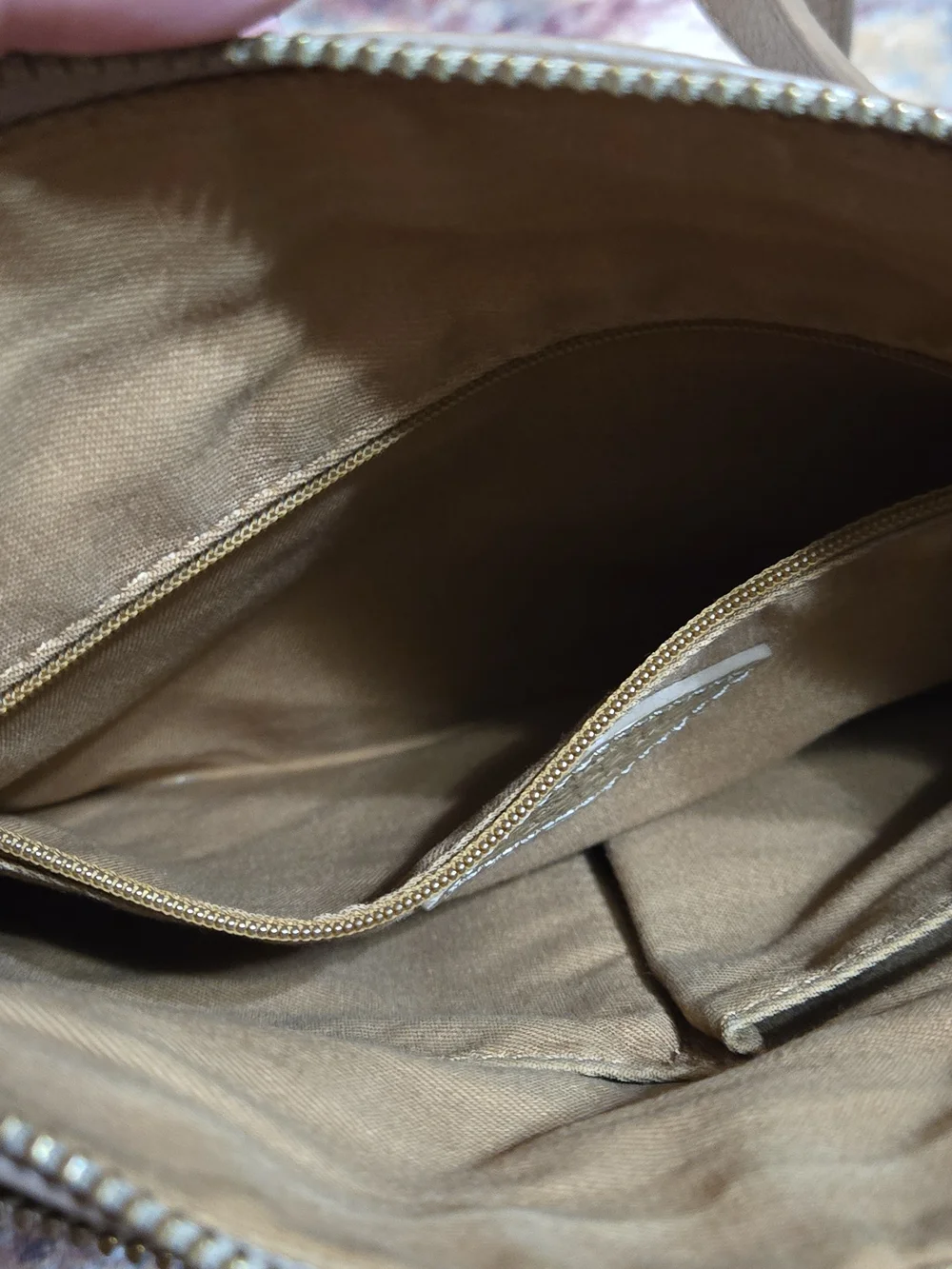 Fossil Metallic Champagne Leather Mini Crossbody Bag